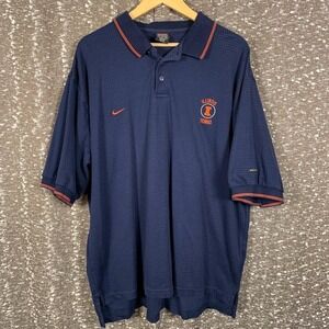 Vintage University of Illinois Tennis Nike Waffle Knit Team Polo Shirt Men's XXL